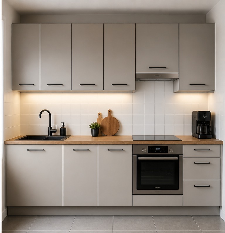 Full kitchen wrapping transformation — after
