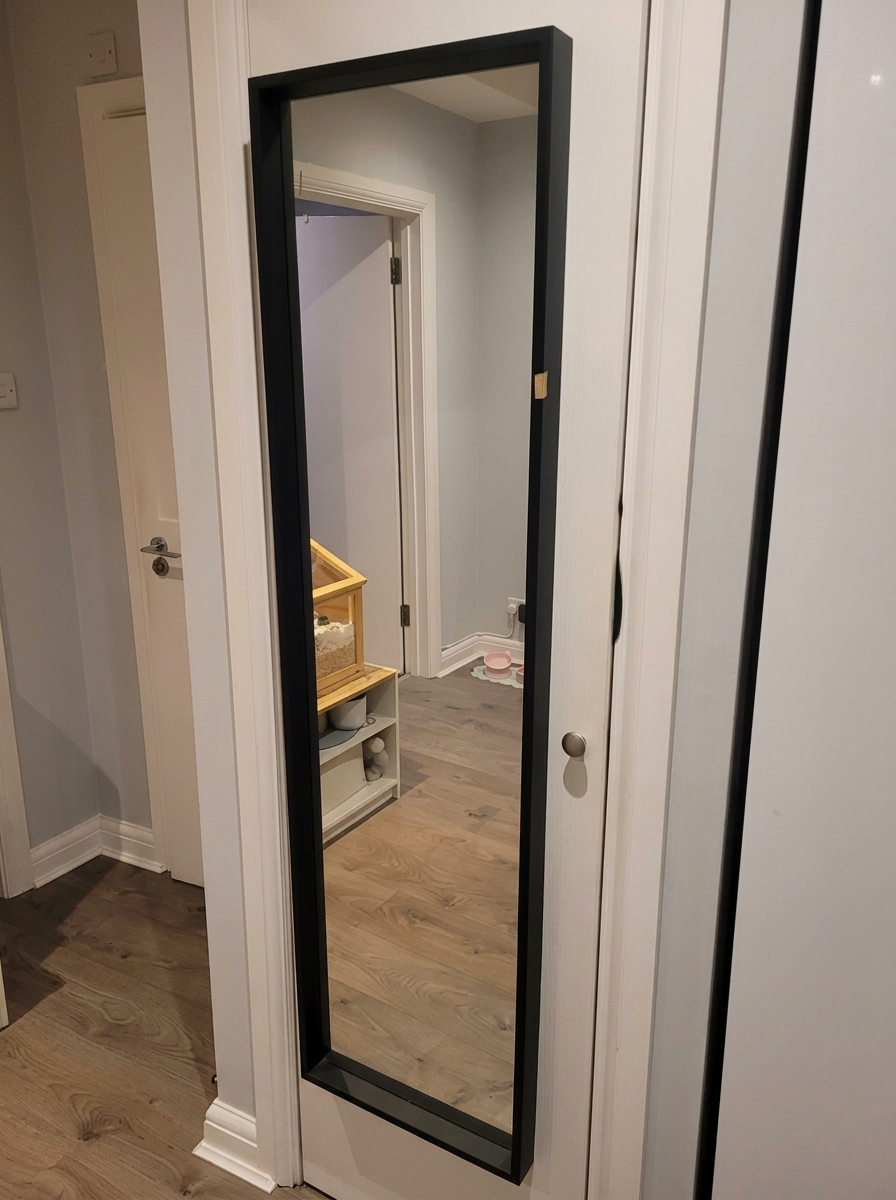 Mirror frame — black wrap — before