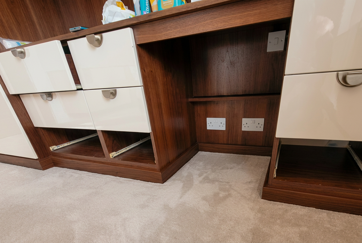 Skirting boards — walnut wrap — after